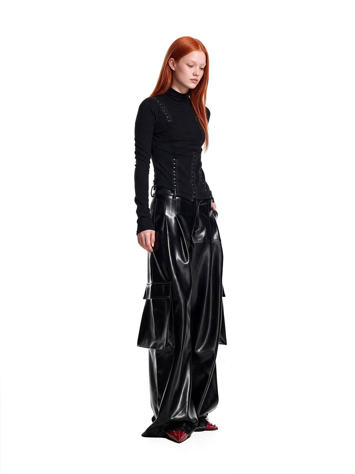 24ans Punk Asymmetric Adjustable Metal Hook Knit Women&