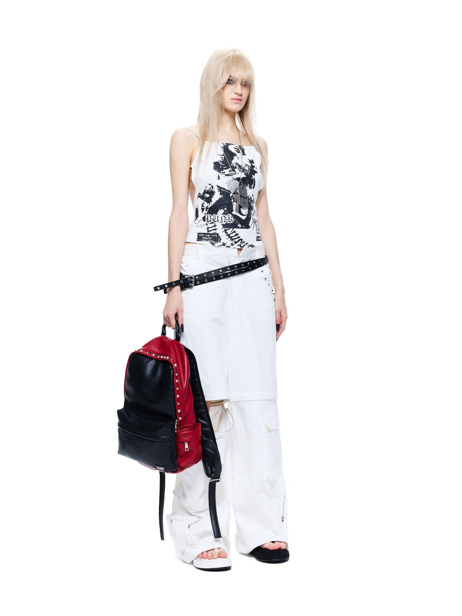 24ans Punk Grunge Distressed Back Cutout Sculpted Tailoring Women&