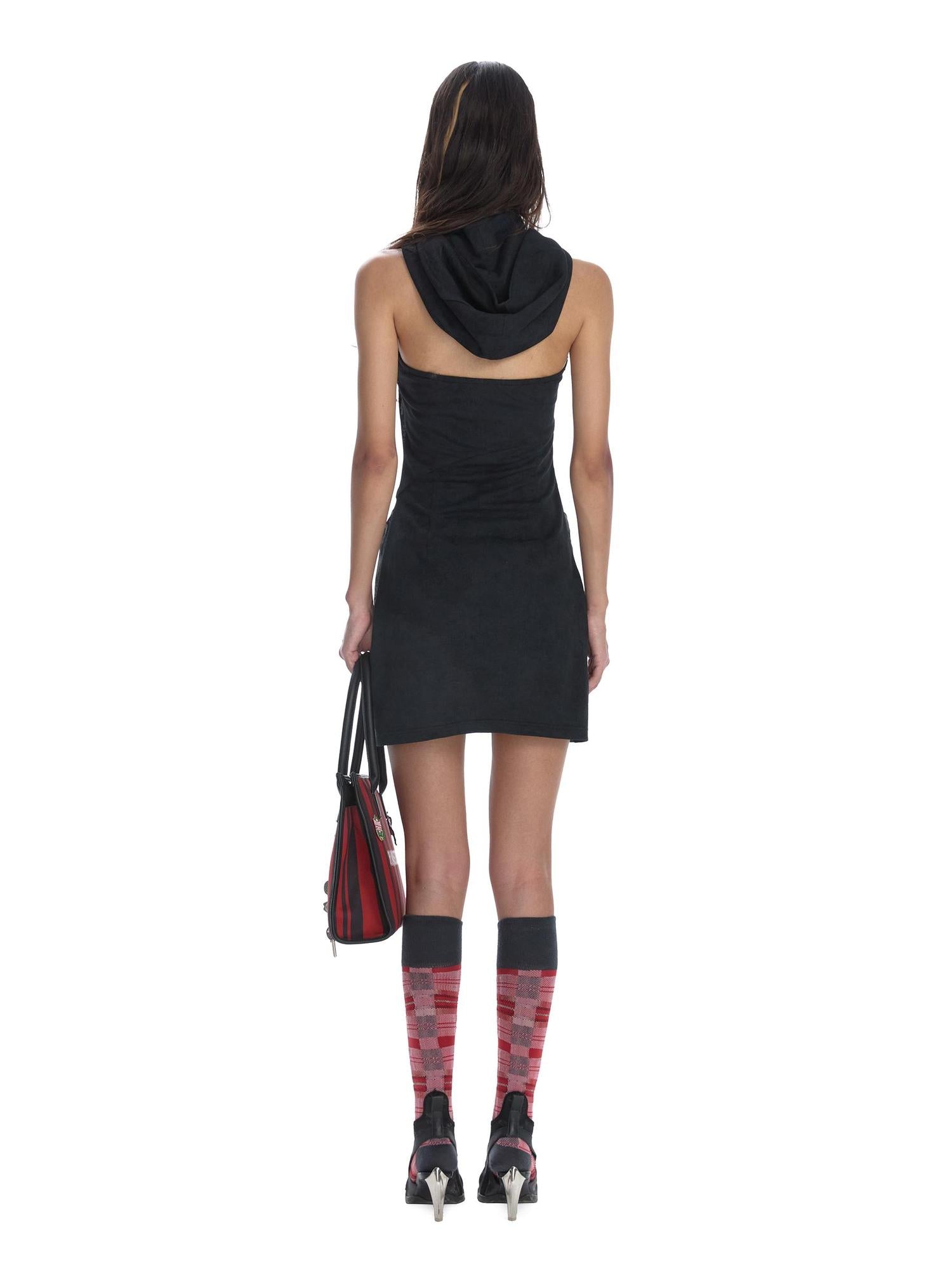 24ans Punk Healing Cotton Nylon Backless Mini Dress