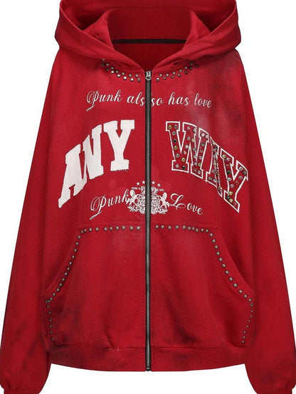 24ans Punk Love Cotton Hoodie Hoodies/Sweatshirt