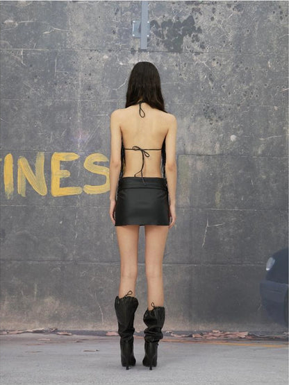 Punk Mini Skirt In Black And White