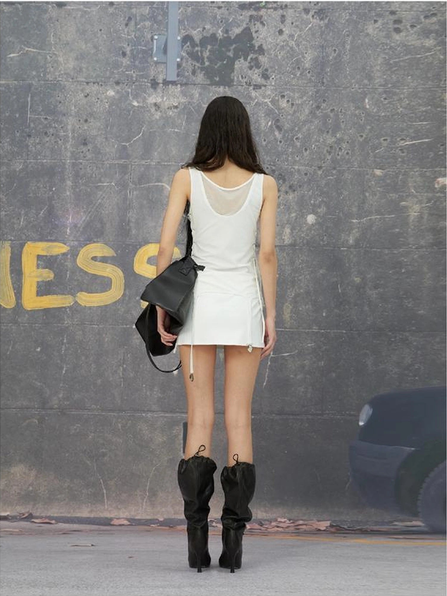 Punk Mini Skirt In Black And White