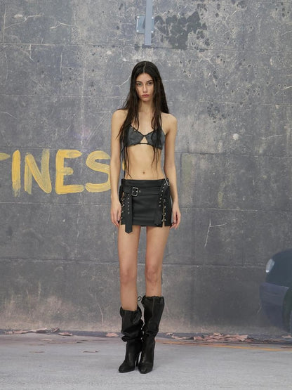 Punk Mini Skirt In Black And White