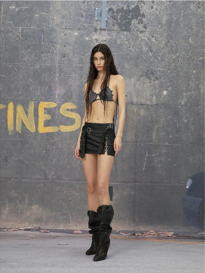 Punk Mini Skirt In Black And White