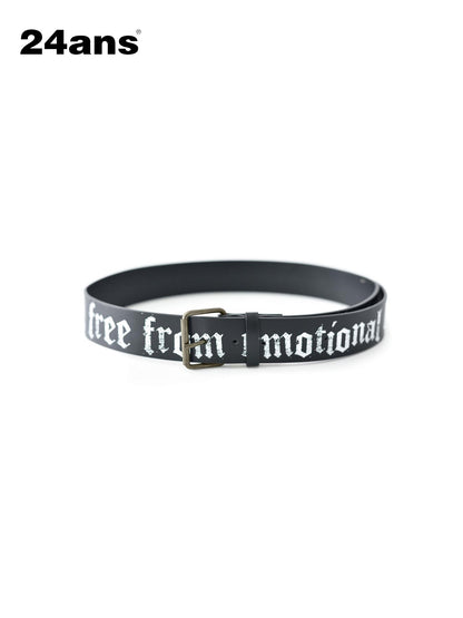 24ans Punk Slogan Custom Belt Black Red