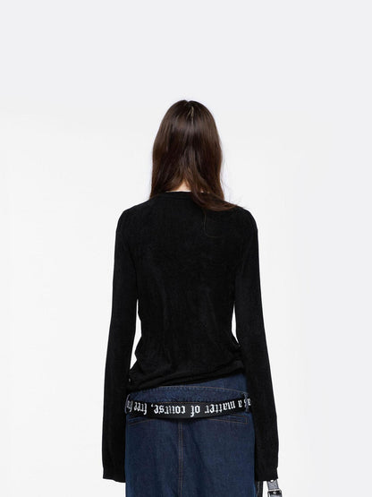 24ans Punk Slogan Custom Belt Black Red