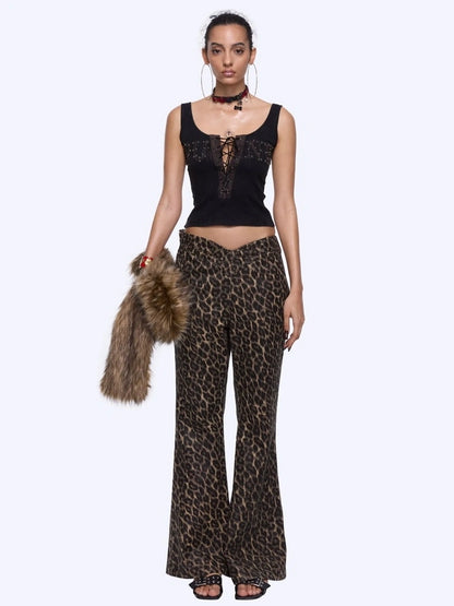 ALINNV STUDIO Punk Strap Rivet Patchwork Vest Tank Top/Camisole