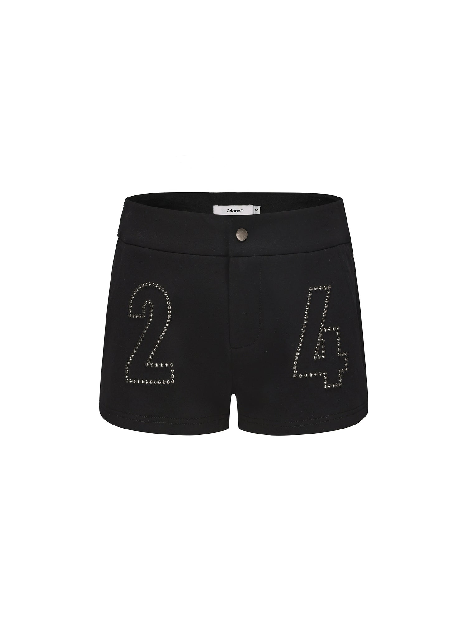 24ans_Punk_Stud_Logo_Embroidered_Denim_Shorts_MISSTT