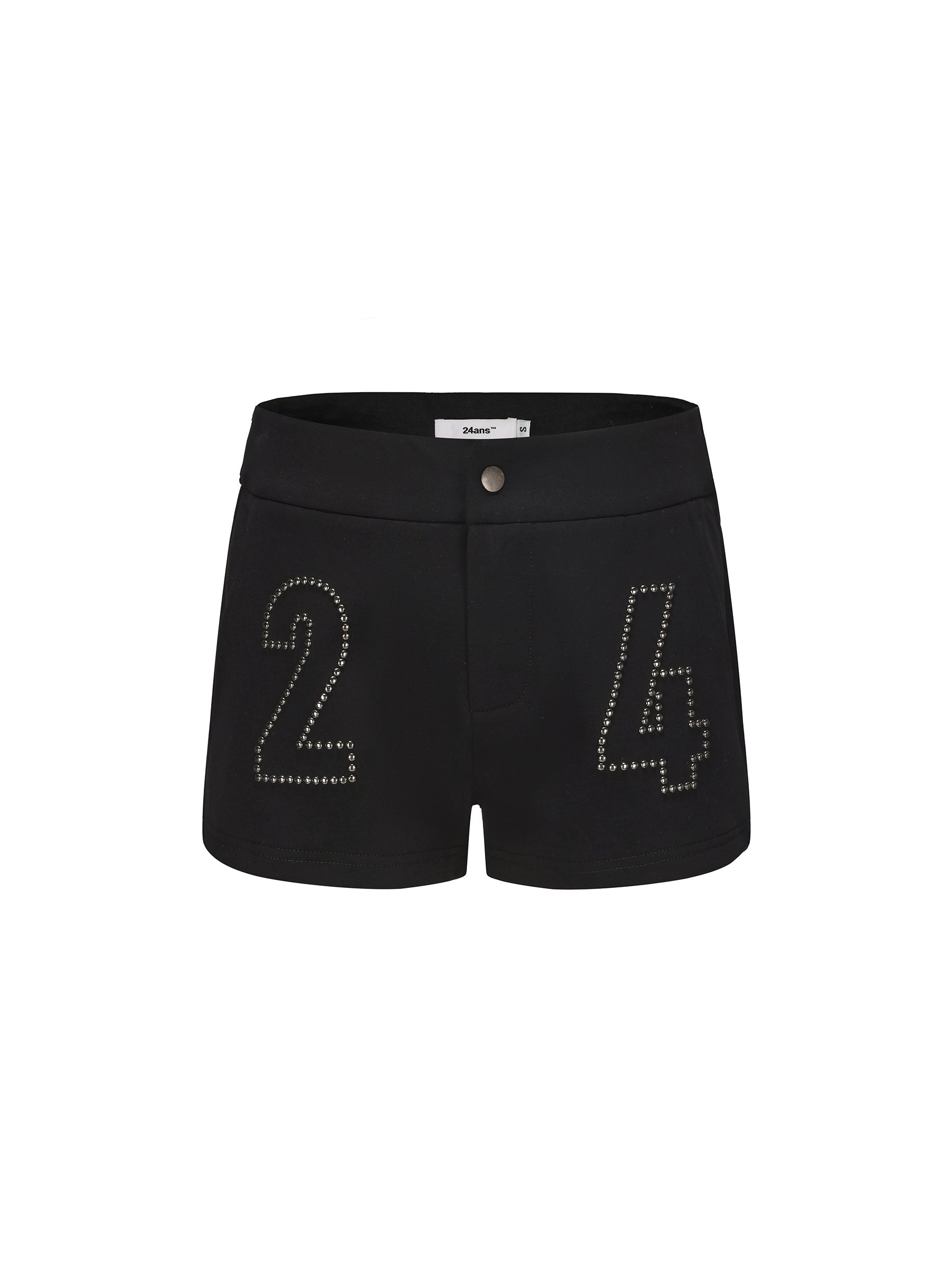 24ans_Punk_Stud_Logo_Embroidered_Denim_Shorts_MISSTT