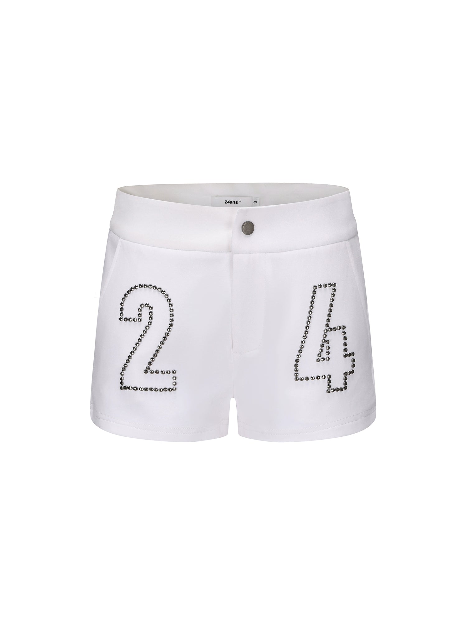 24ans_Punk_Stud_Logo_Embroidered_Denim_Shorts_MISSTT