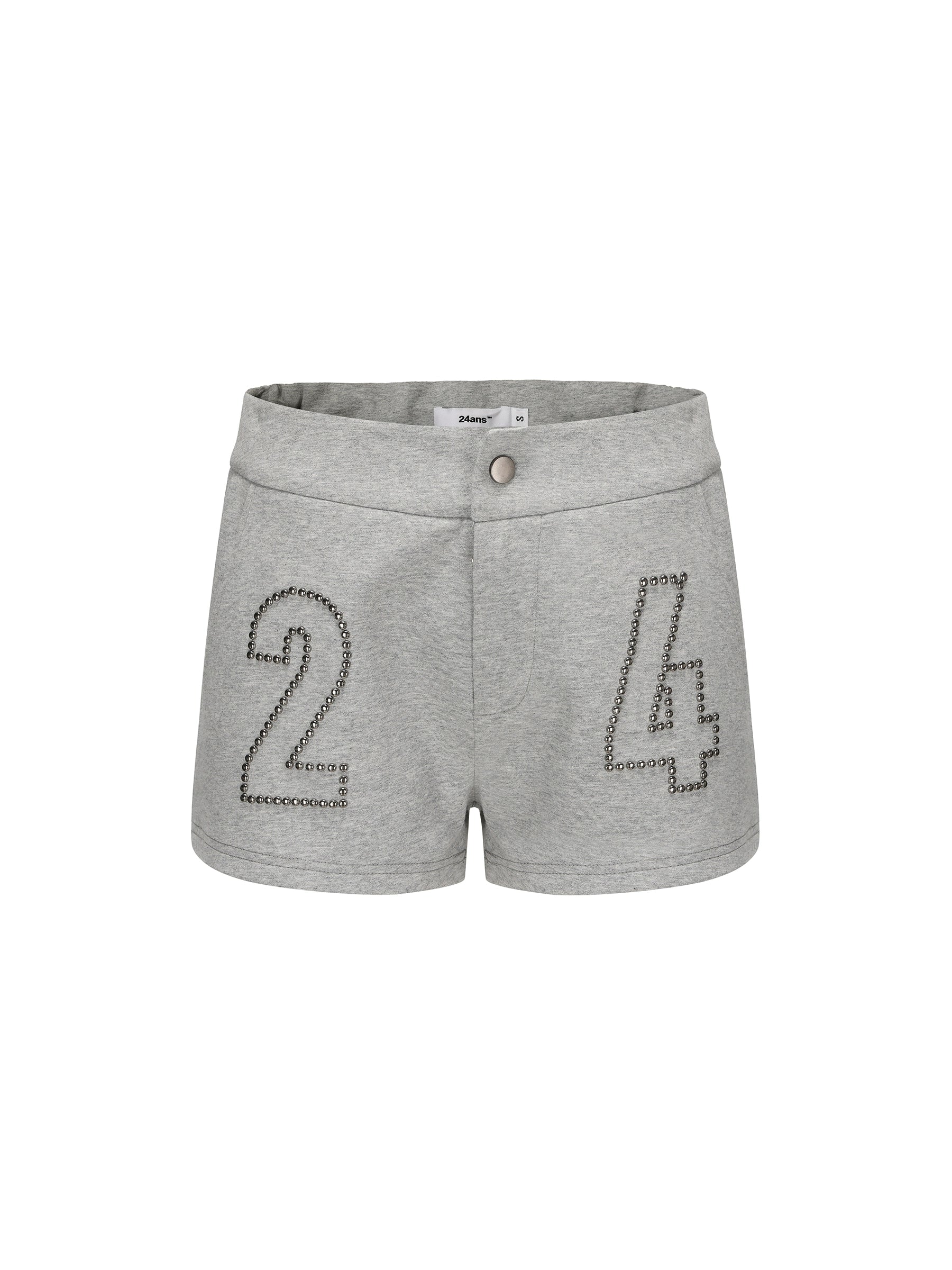 24ans_Punk_Stud_Logo_Embroidered_Denim_Shorts_MISSTT