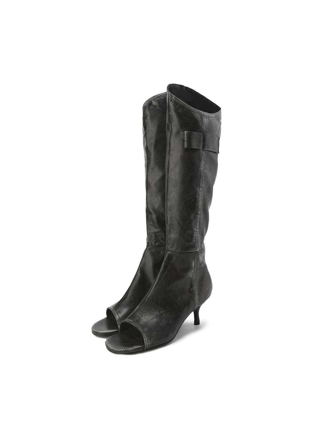 24ans Punk Studded Strappy Peep Toe Platform Boots