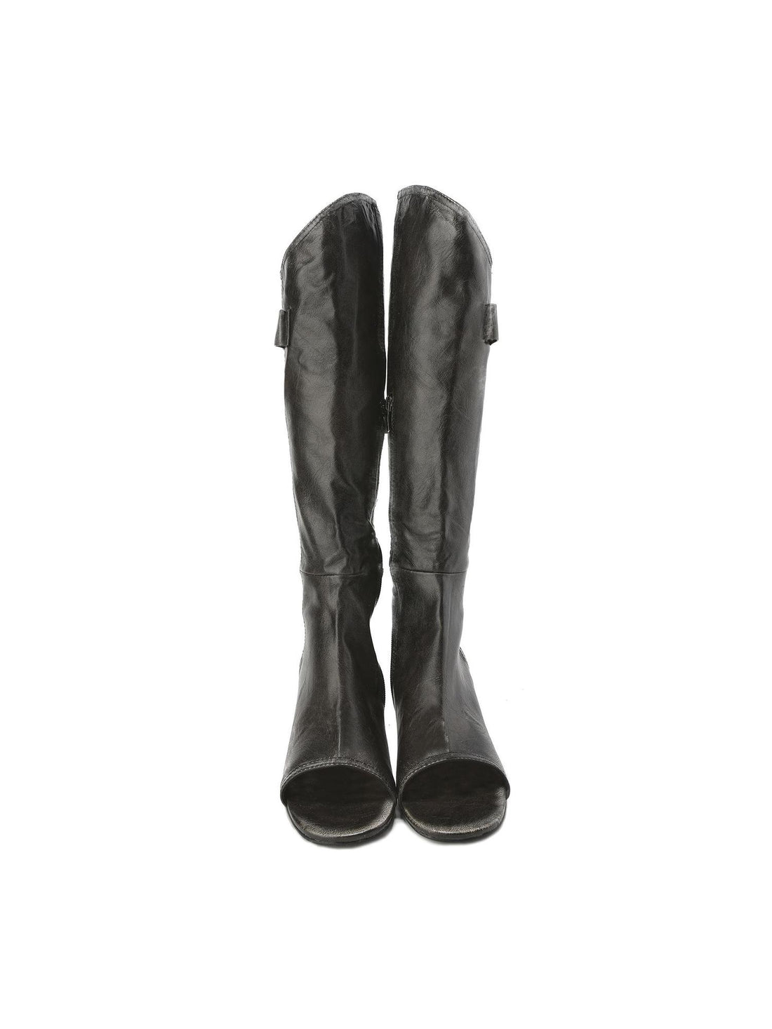 24ans Punk Studded Strappy Peep Toe Platform Boots