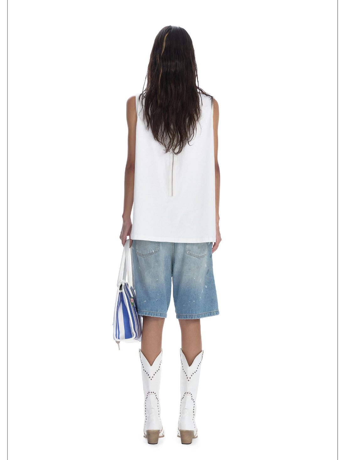 24ans Punk Style Loose Cotton Tank Top