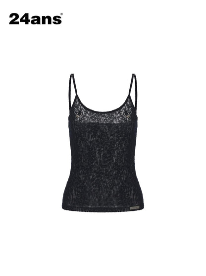 24ans Retro Lace Jacquard Sheer Print Women&