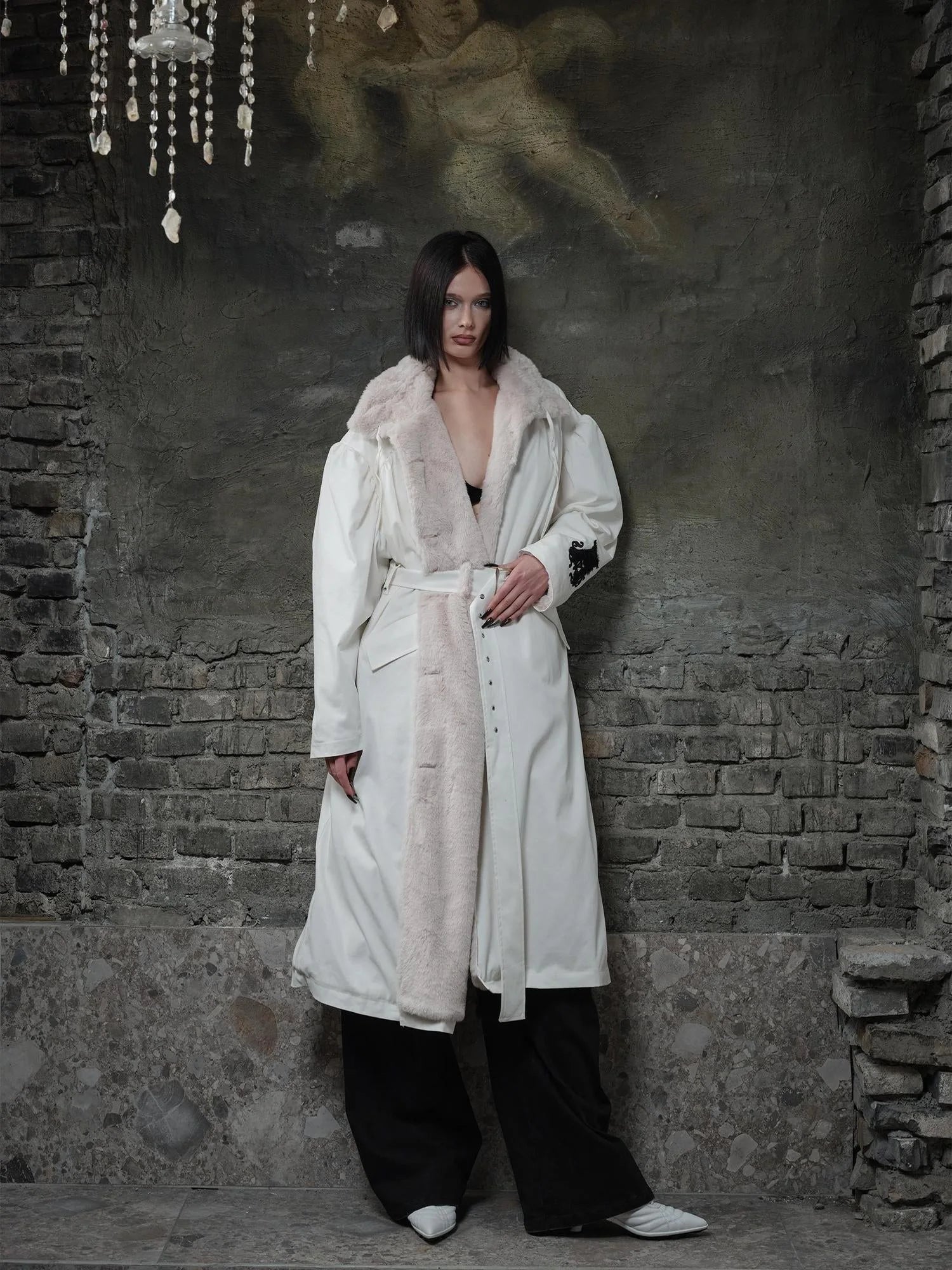Reversible Faux Fur Leather Double Face Coat