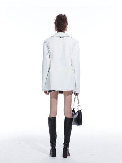24ans Reversible Faux Fur Leather Mini Skirt