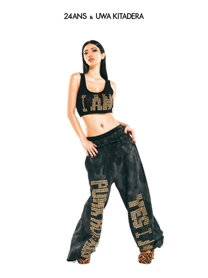 24ans Rhinestone Cropped Racerback Women&