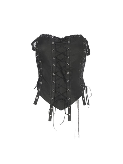 24ans_Satin_Bustier_Lace_Top_And_Skirt_Set_MISSTT