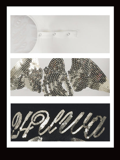 24ans Sequin Embroidered High Waist Shorts Women&
