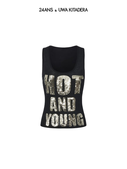 24ans Sequined Embroidered Letter And Figure Women&