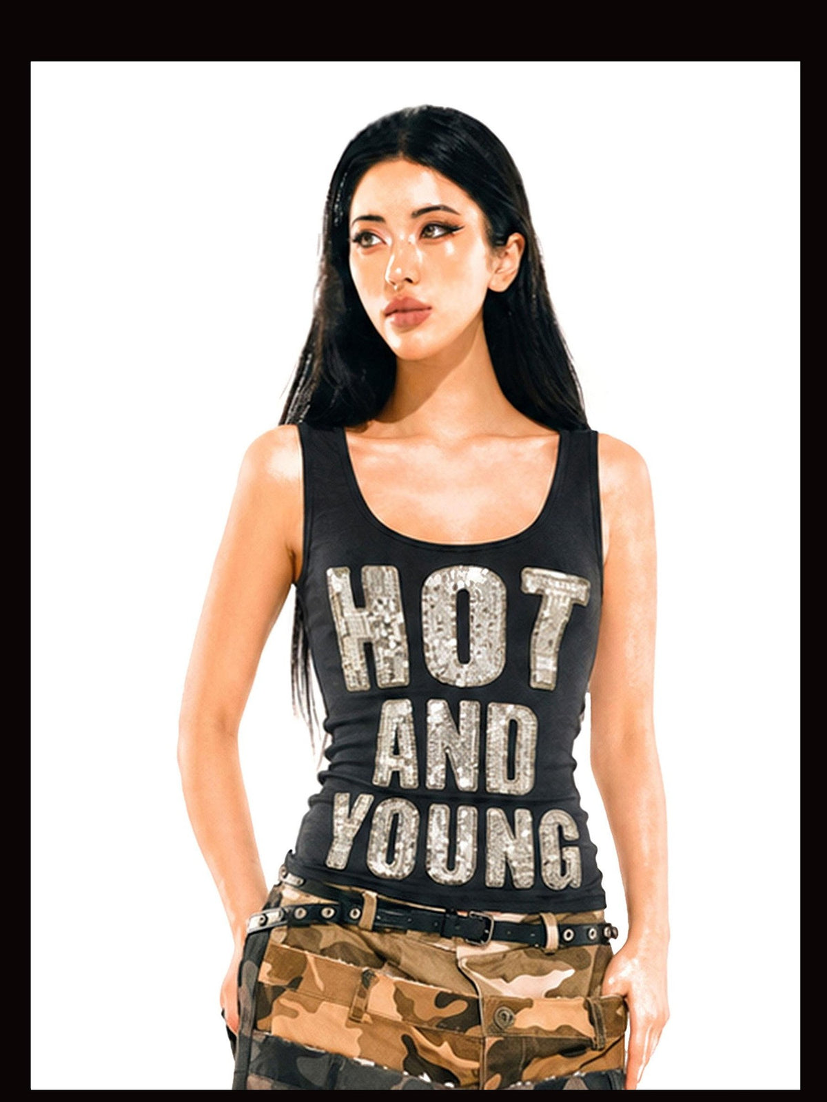 24ans Sequined Embroidered Letter And Figure Women&