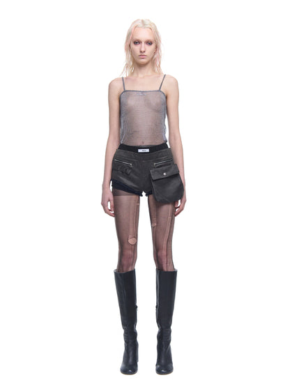 24ans Sheer Rayon Blend Slip Dress With Lace Trim-2