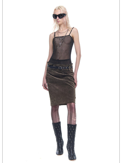 24ans Sheer Rayon Blend Slip Dress With Lace Trim