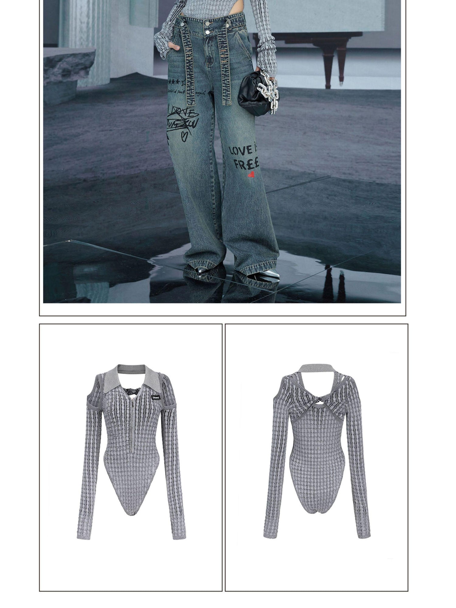 24ans Slim Fit Cutout Back Bodysuit