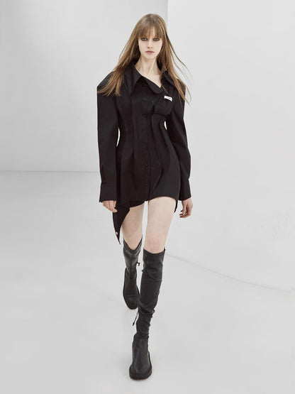 24ans Slinky Waist Tie Shirt Dress