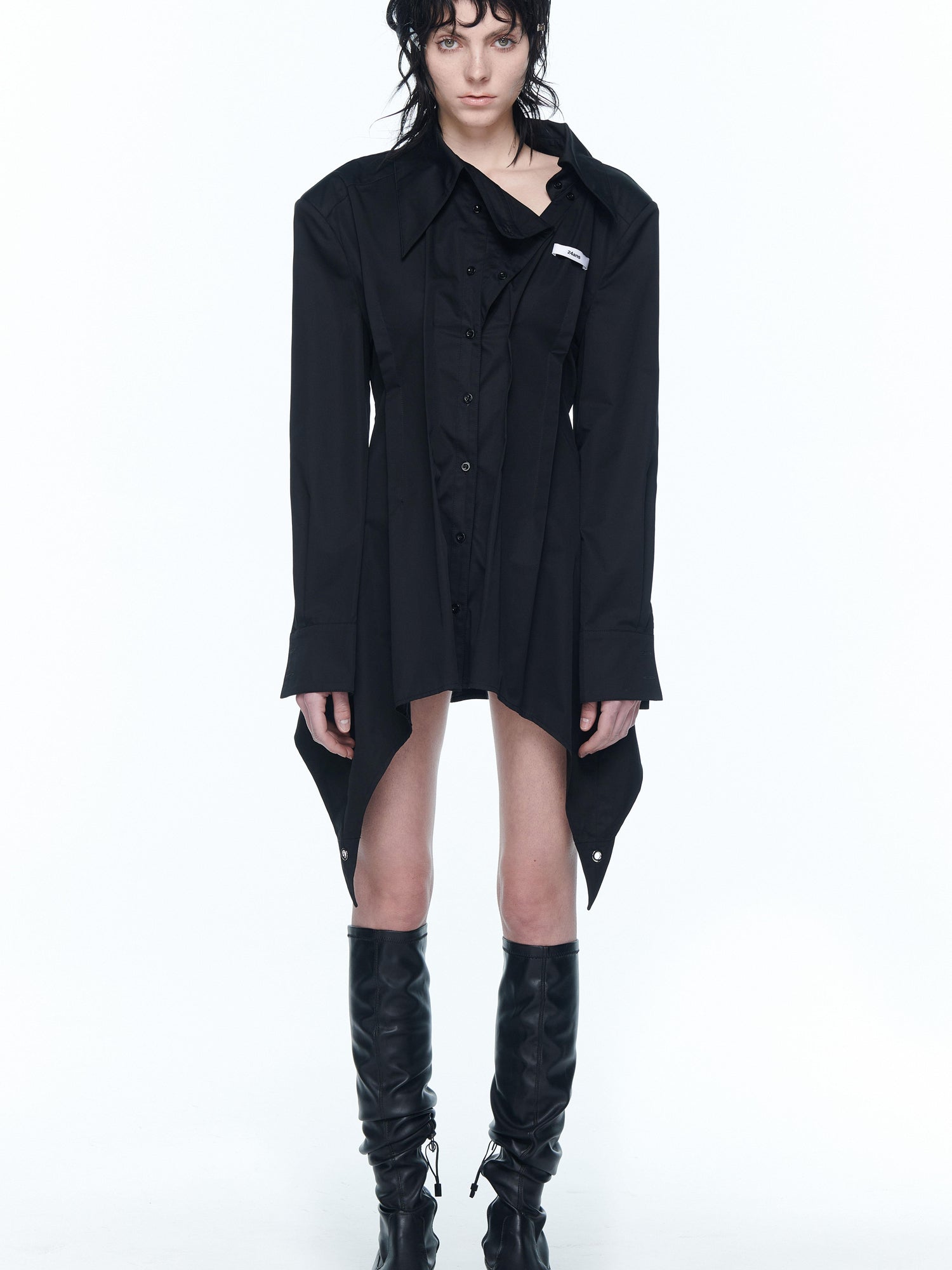 24ans Slinky Waist Tie Shirt Dress