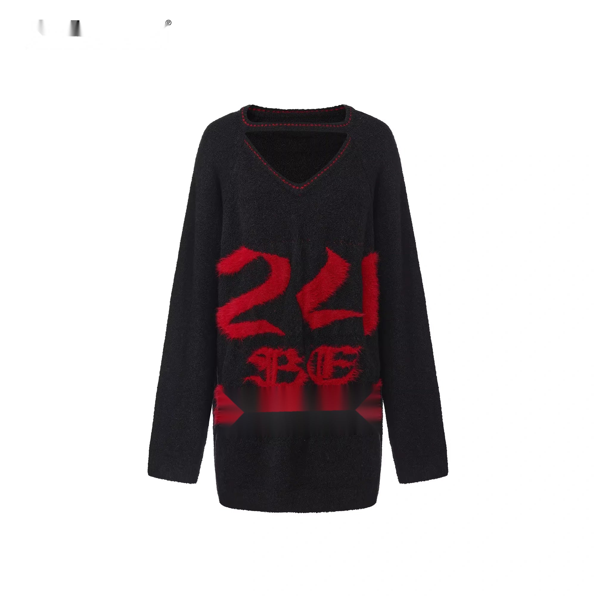 24ans_Slogan_V-neck_Knit_Sweater_MISSTT