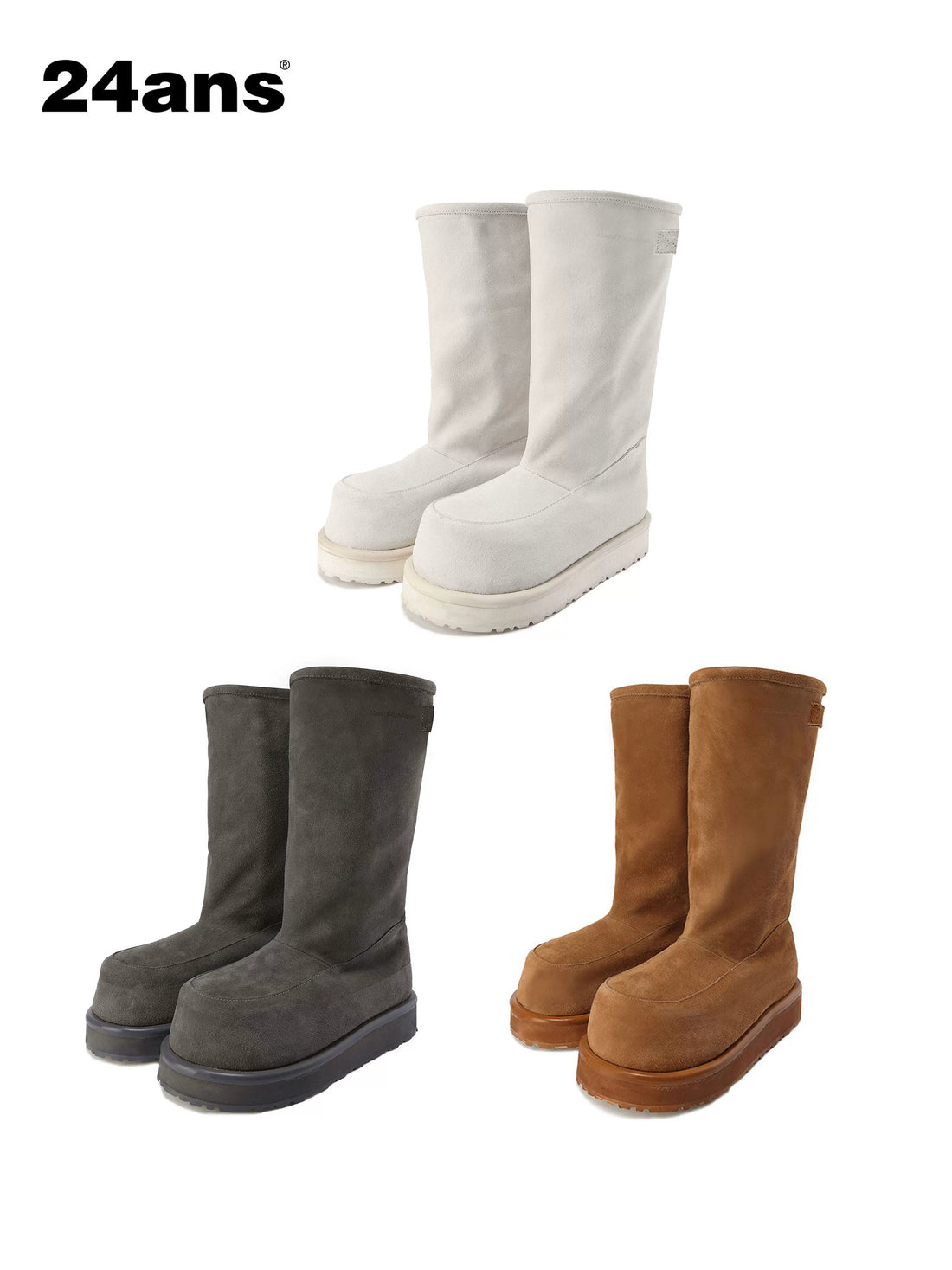 24ans Snow Boots With Cuff Wrap 5cm Heel Genuine Suede 450g Plush Lining-1
