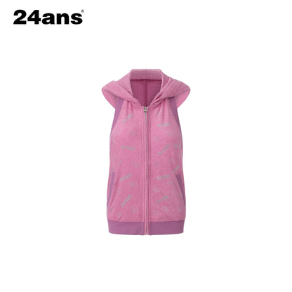 24ans Soft Ribbed Letter Crop Vest Mini Skirt Women Two Piece Knit Top &amp; Skirt Sets