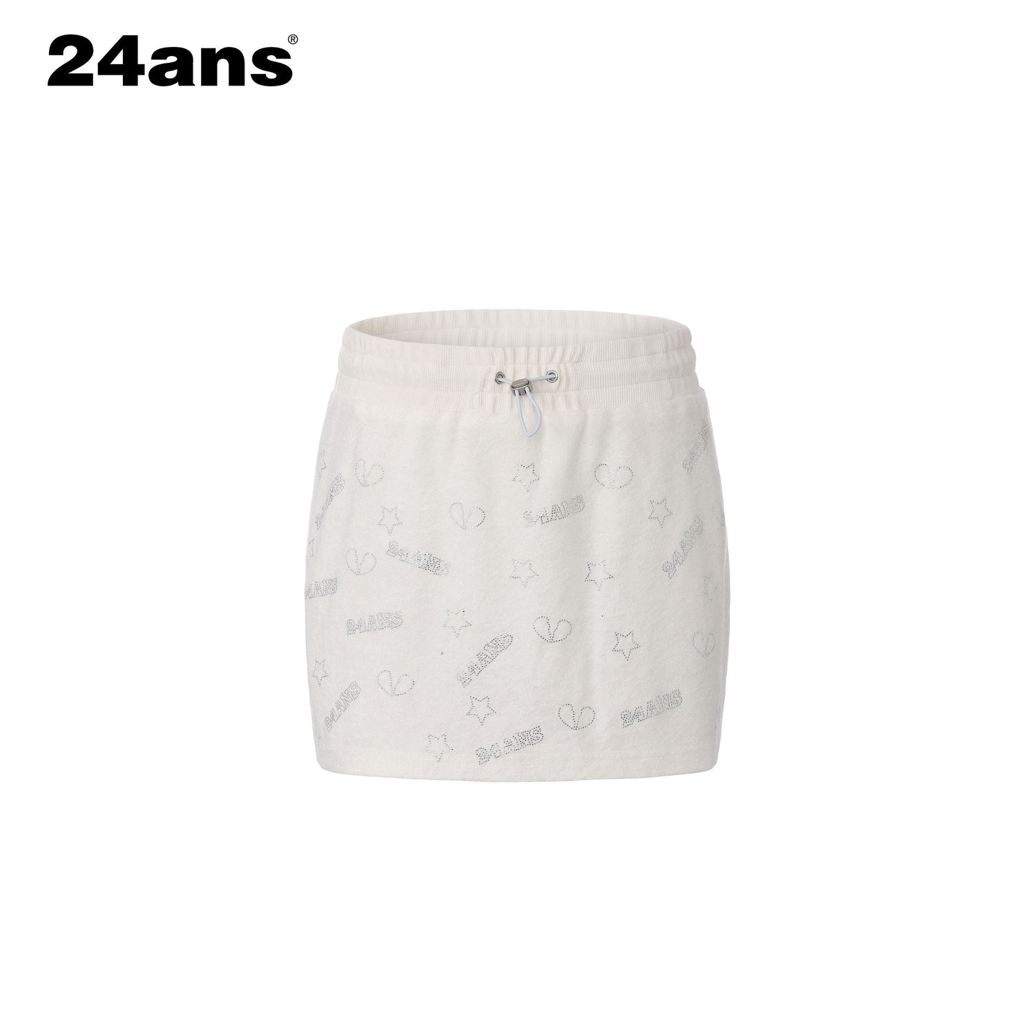 24ans Soft Ribbed Letter Crop Vest Mini Skirt Women Two Piece Knit Top &amp; Skirt Sets
