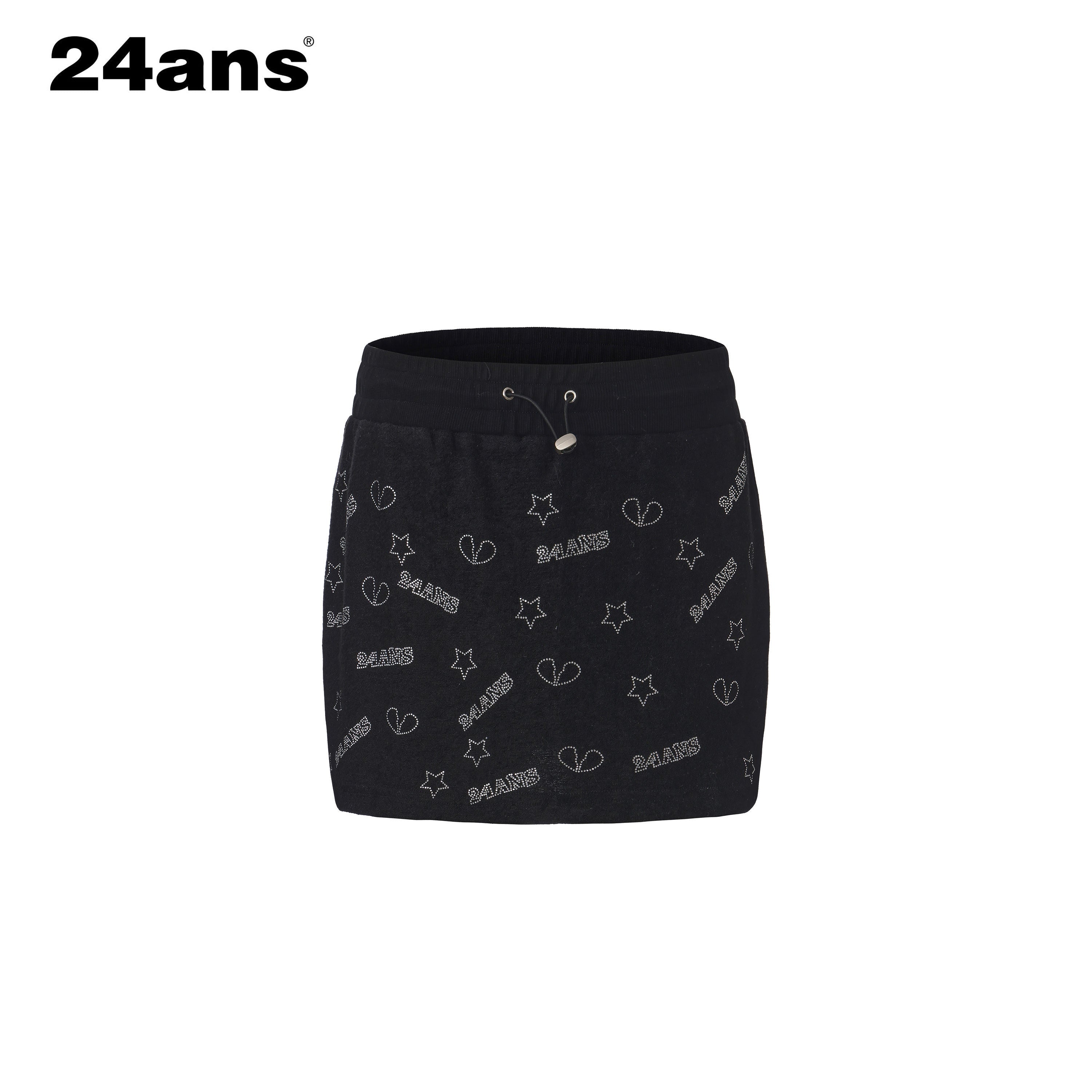 24ans Soft Ribbed Letter Crop Vest Mini Skirt Women Two Piece Knit Top &amp; Skirt Sets