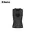 24ans Soft Stretch Slim Fit Round Neck Racerback Heart Print Black Womens Tank Tops