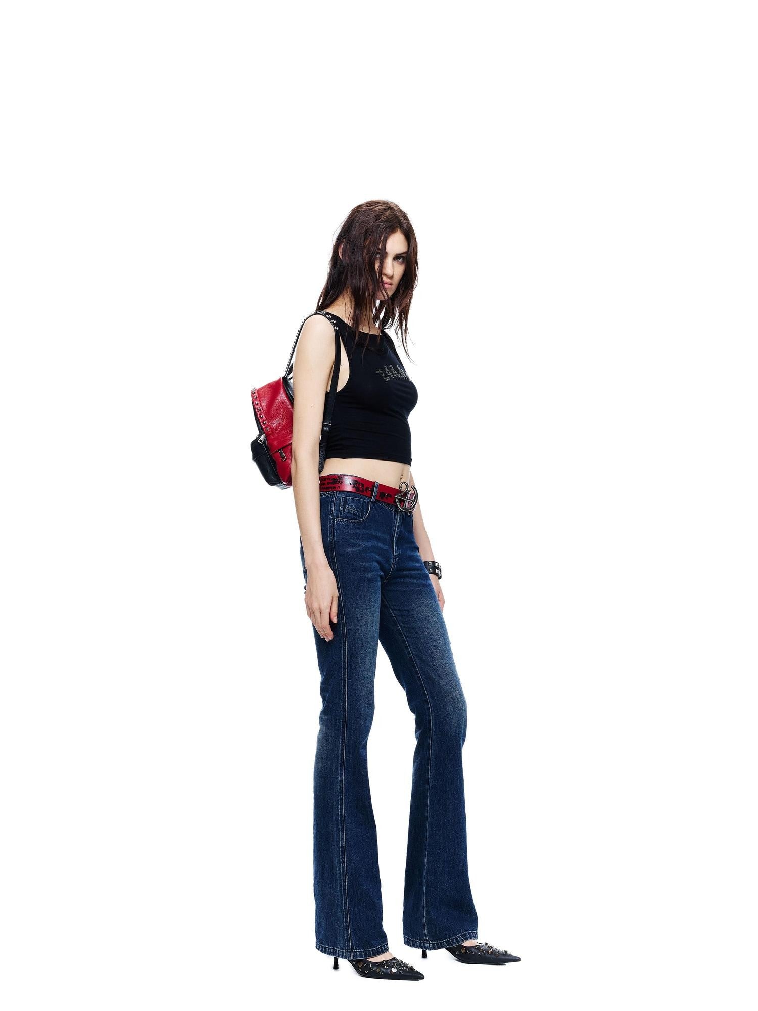24ans Square Metal Rhinestone One Shoulder Shaping Women&