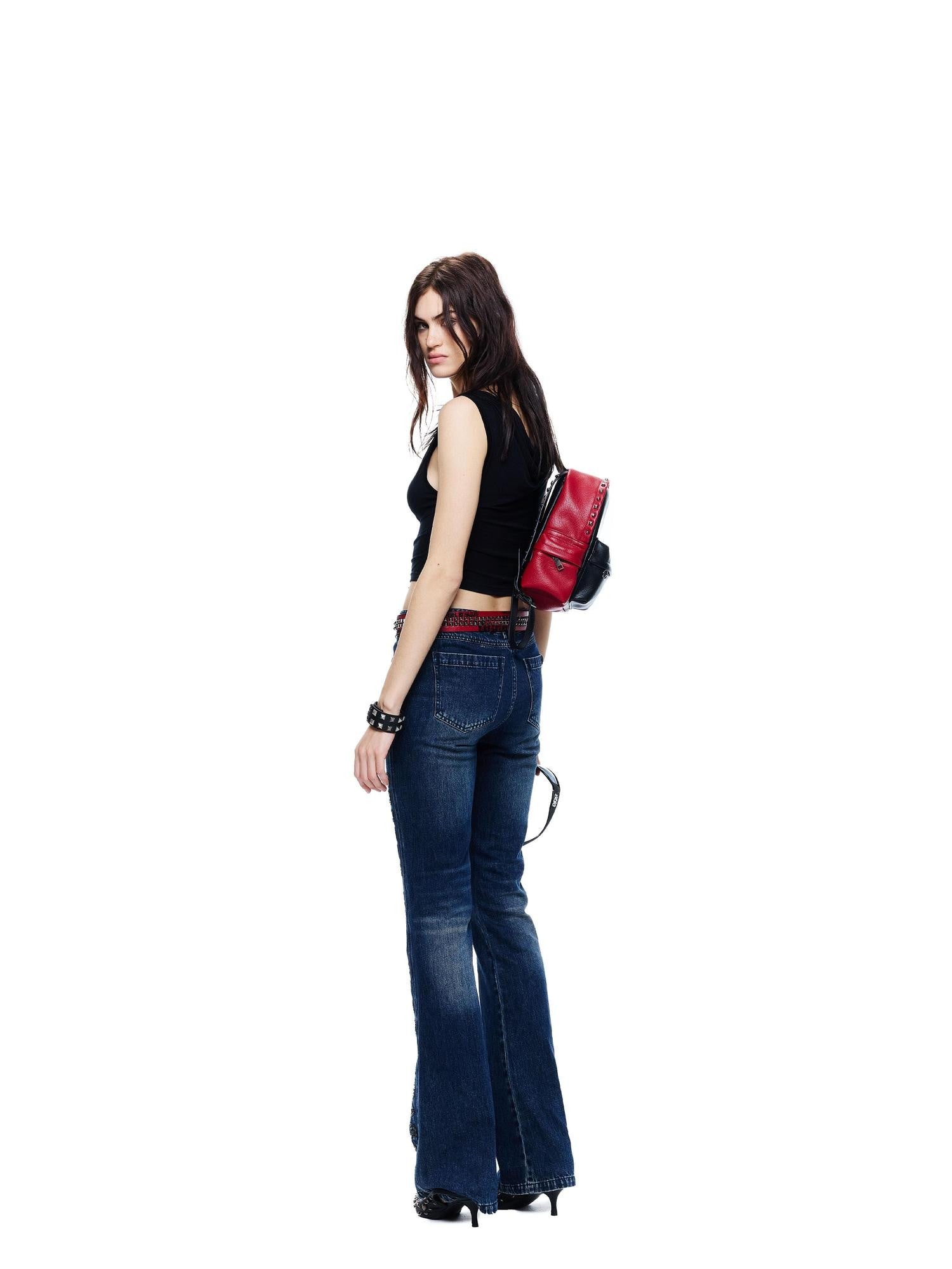 24ans Square Metal Rhinestone One Shoulder Shaping Women&