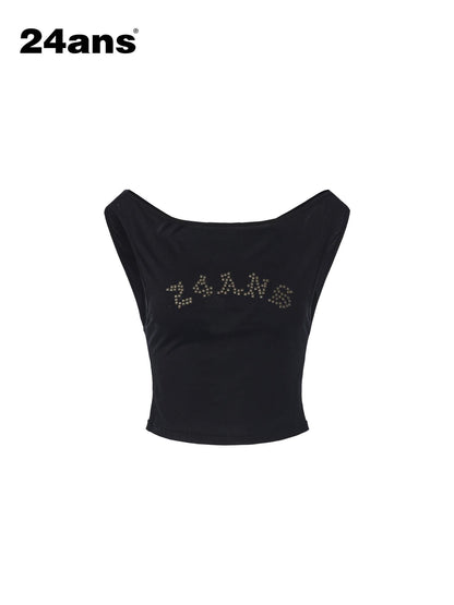 24ans Square Metal Rhinestone One Shoulder Shaping Women&