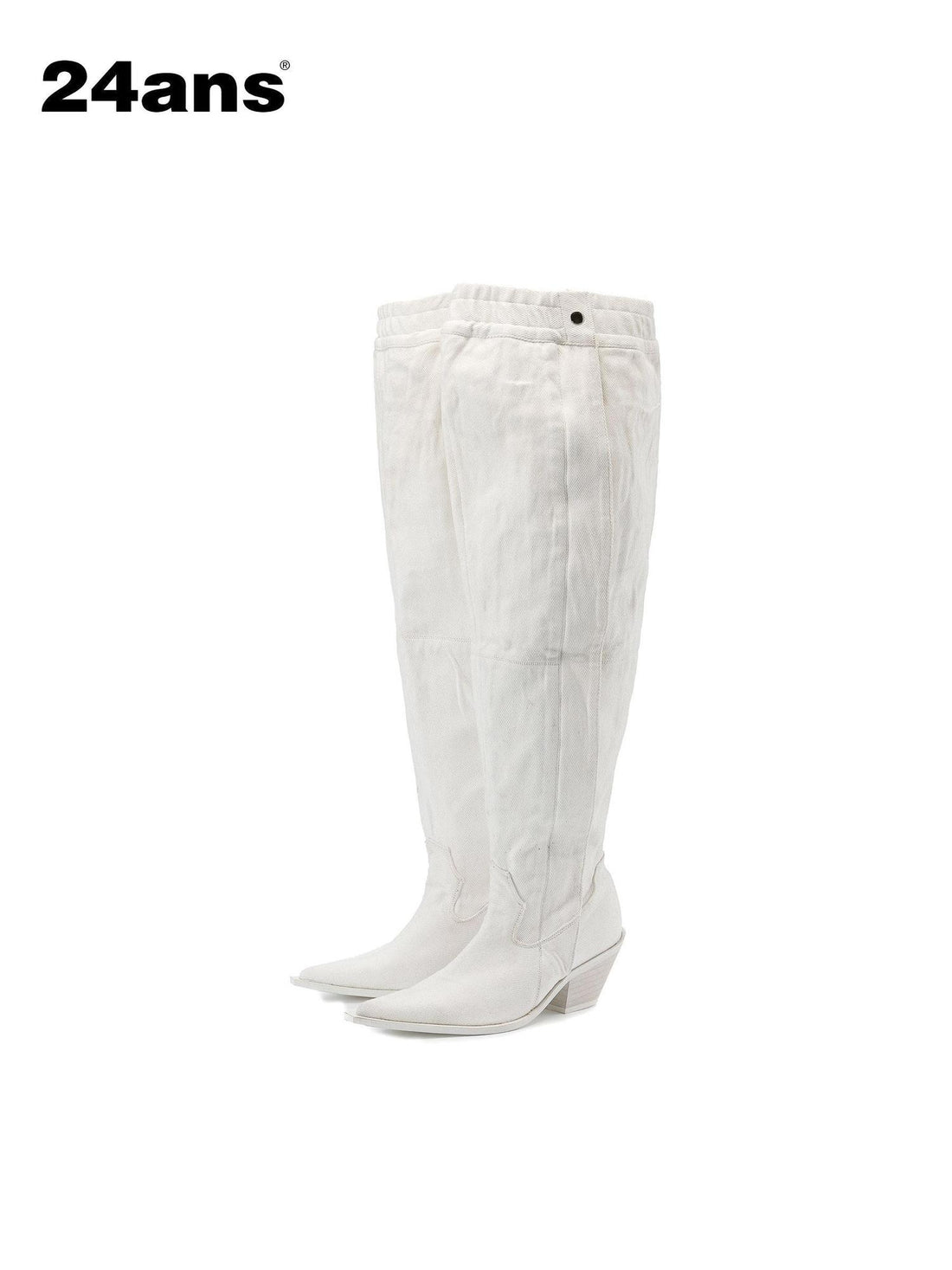 24ans Stackable Print Cowboy Boots In Black White