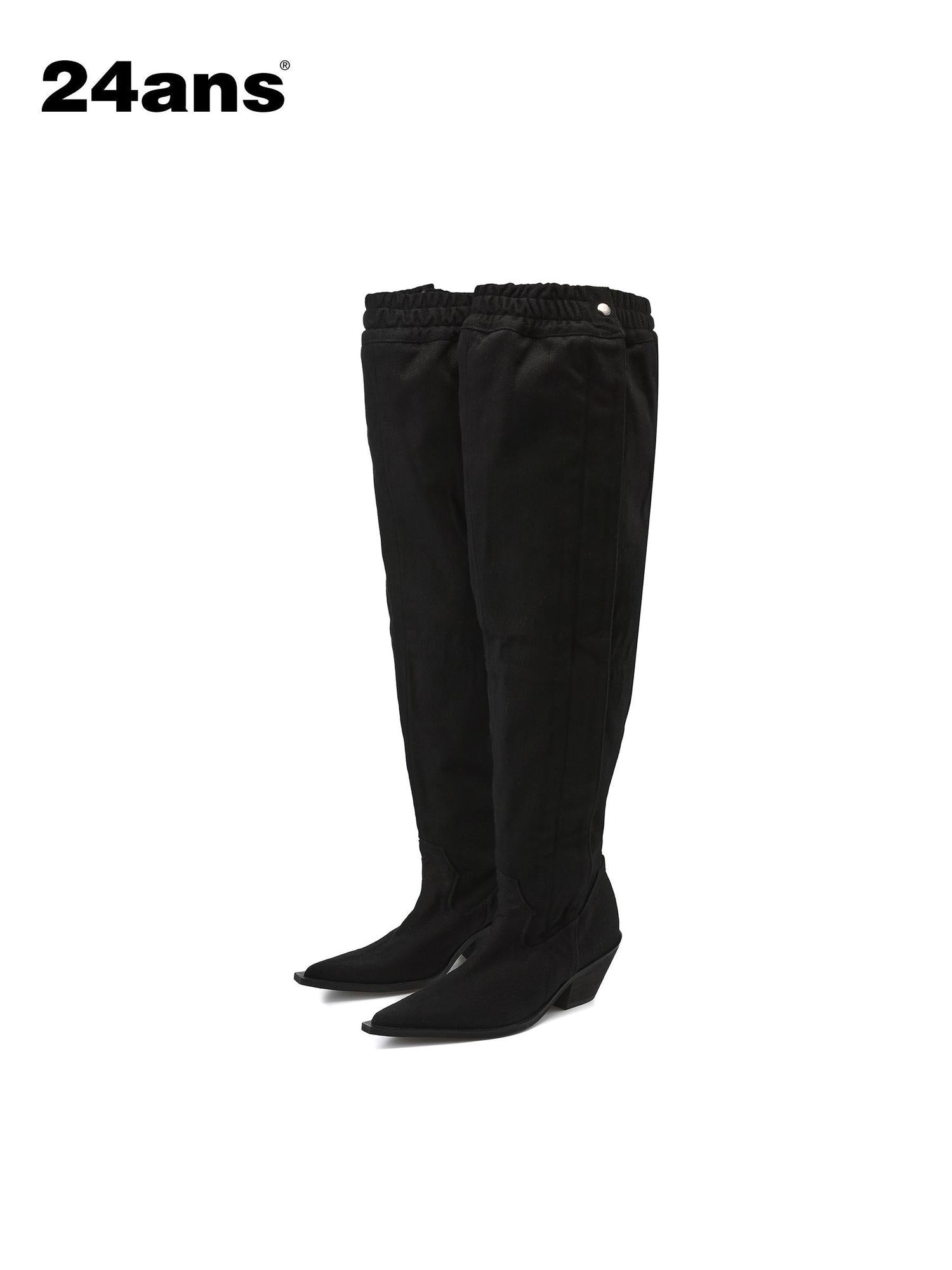 24ans Stackable Print Cowboy Boots In Black White