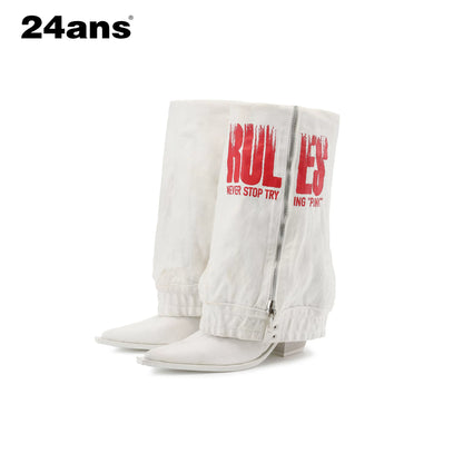 24ans_Stackable_Print_Cowboy_Boots_In_Black_White_MISSTT