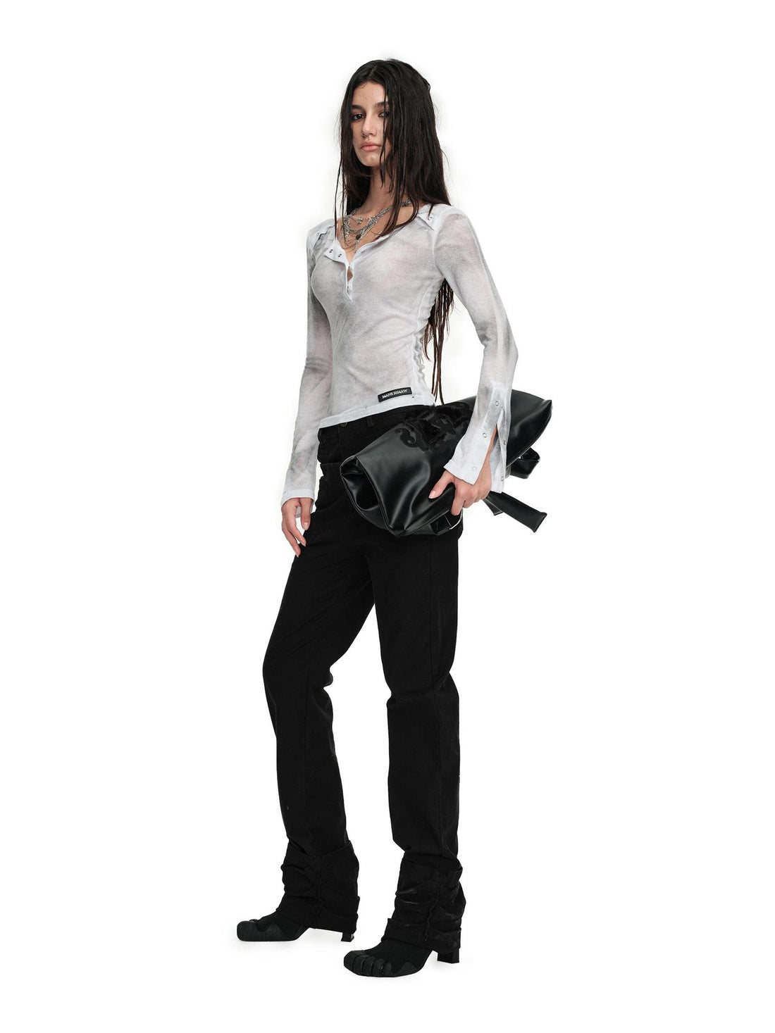 24ans Straight Leg Stacked Pleat Pants For Slim Waist And Long Legs