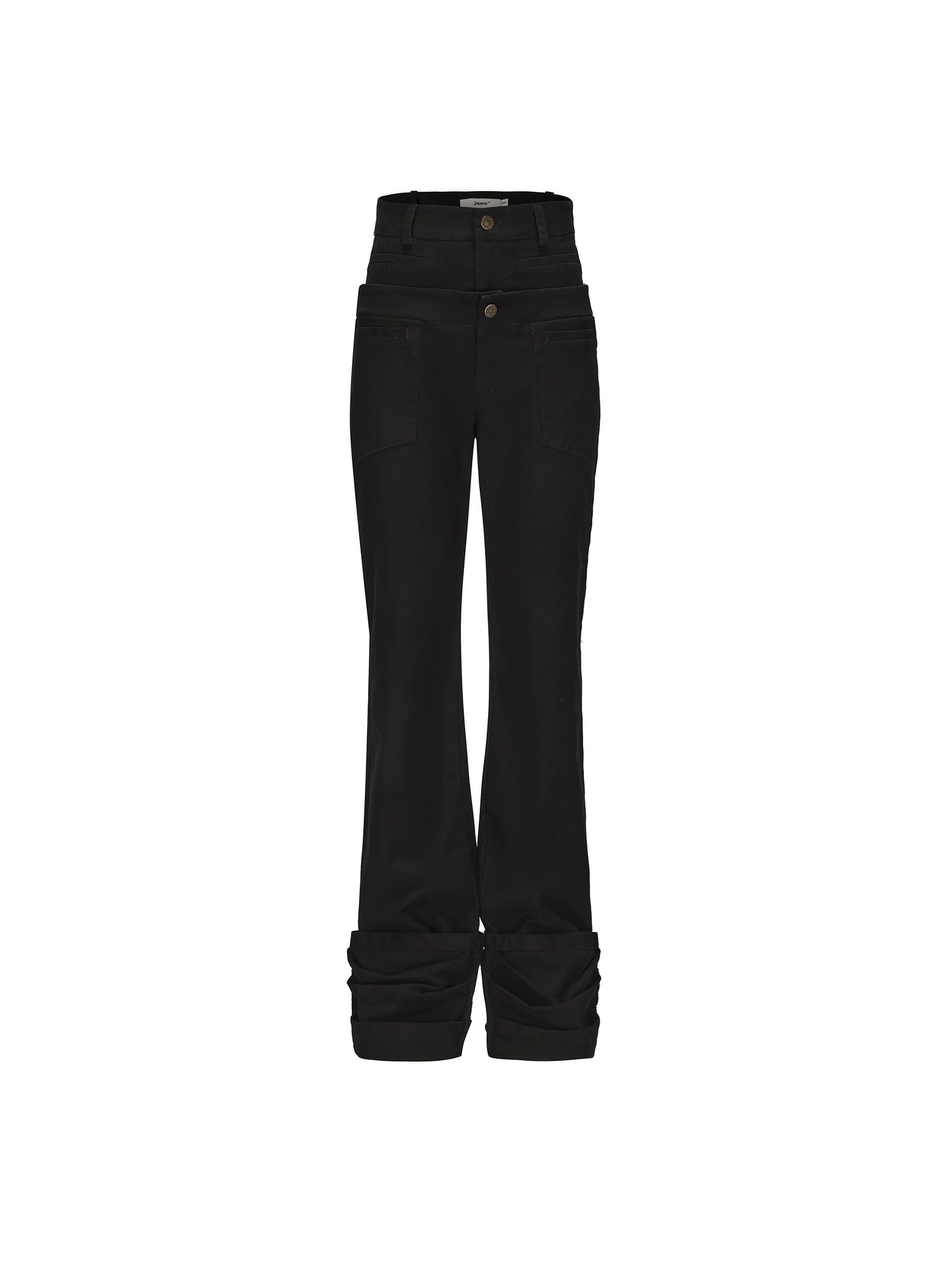 24ans_Straight_Leg_Stacked_Pleat_Pants_For_Slim_Waist_And_Long_Legs_MISSTT