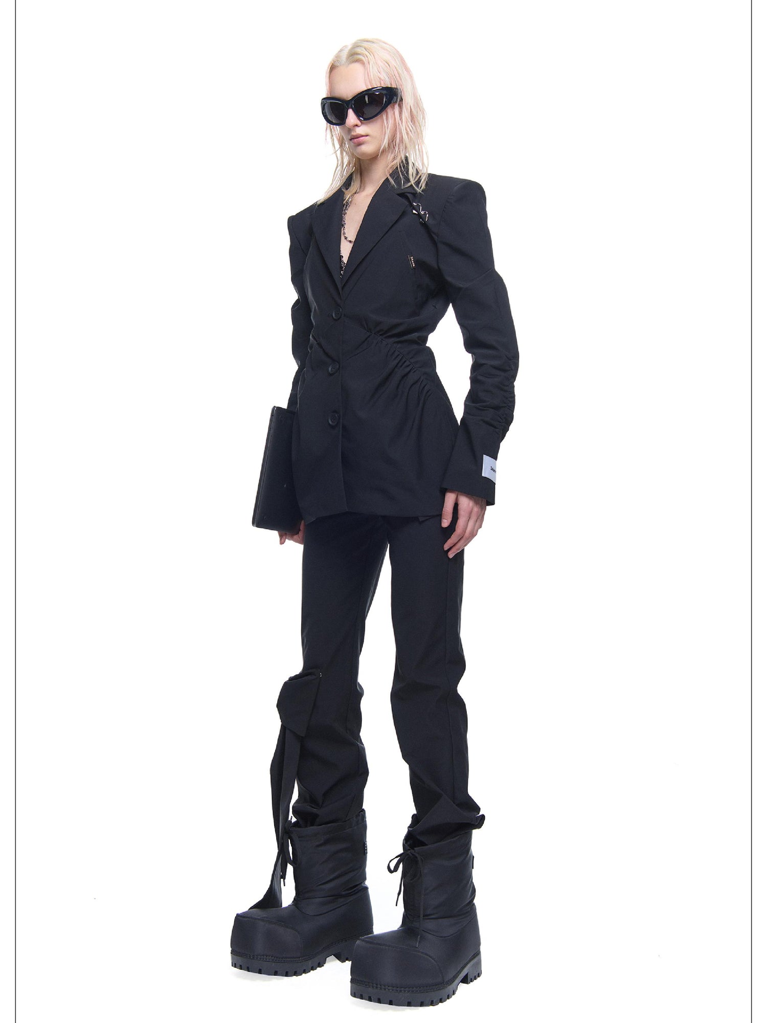24ans Straight Leg Trousers With Detachable Bow And Belt