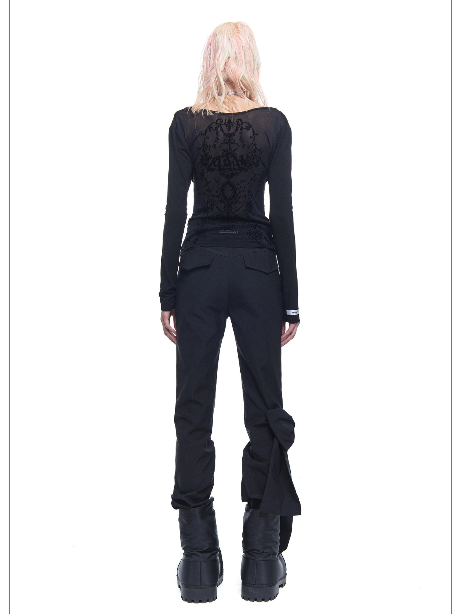 24ans Straight Leg Trousers With Detachable Bow And Belt