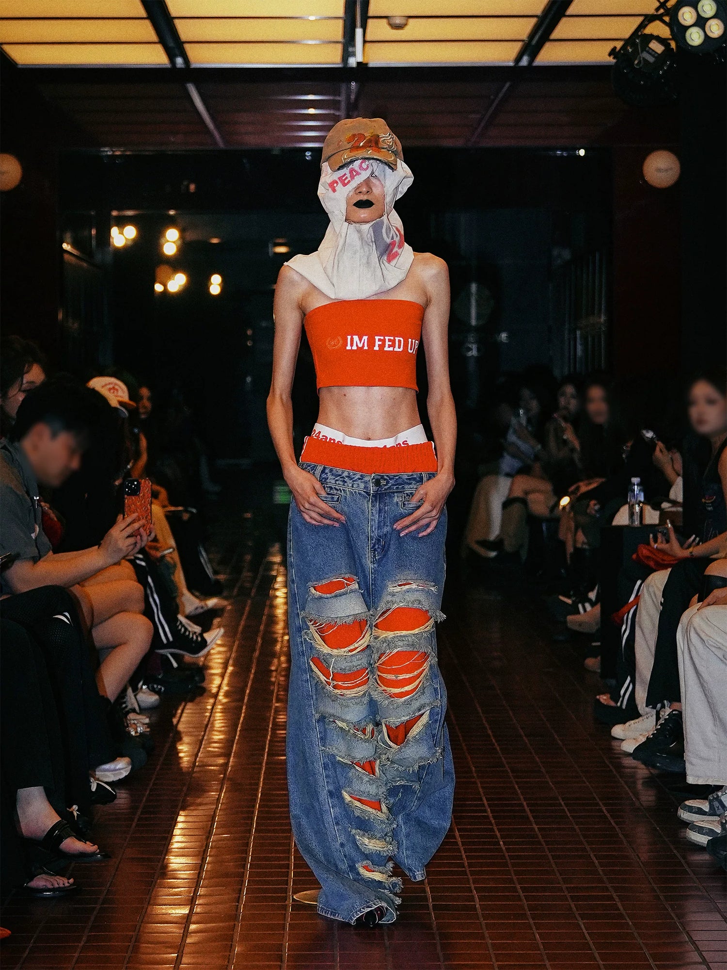 24ans Strapless Top With Punk Slogan Bikini-2
