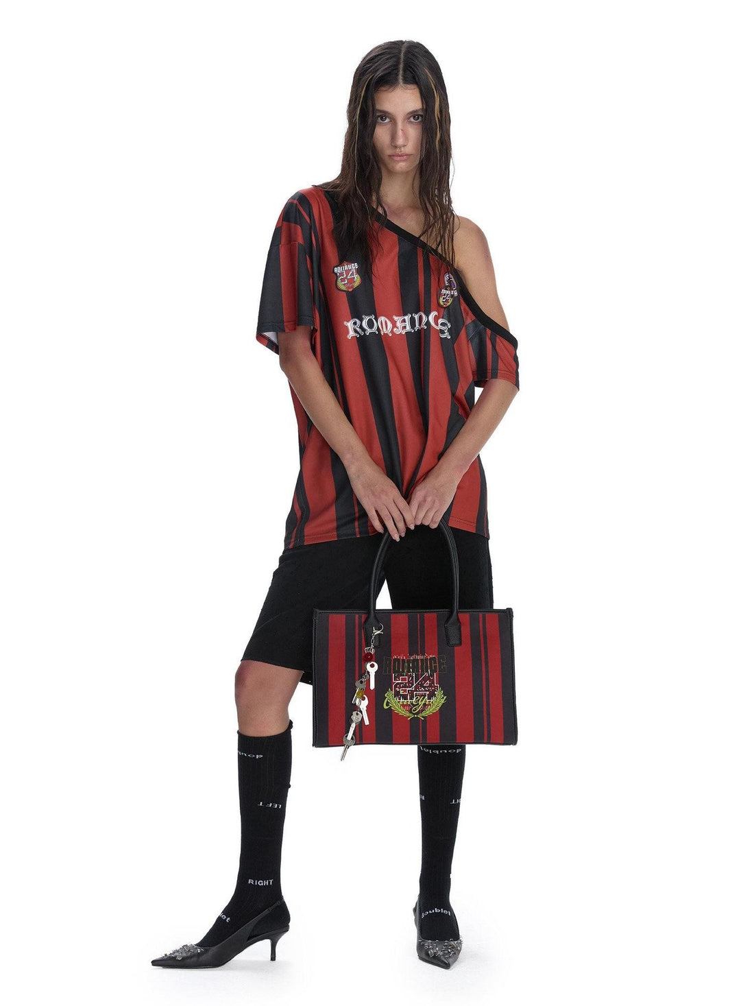 24ans Striped Tie Strap Jersey Women&