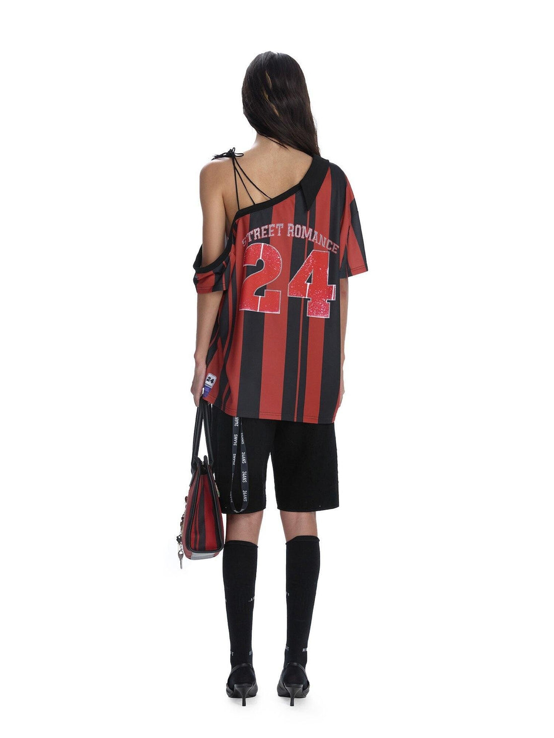 24ans Striped Tie Strap Jersey Women&